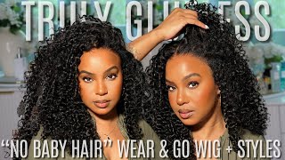 NEW quotMquot CAP WEAR amp GO GLUELESS Curly Wig for BEGINNERS  3 STYLES  PRECUT amp PREPLUCKED ISEE HAIR [upl. by Inhoj]