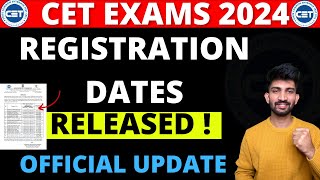 MHTCET Registration Dates 2024 Released  MBA CET Registration Dates Released 2024 [upl. by Aivatnohs]