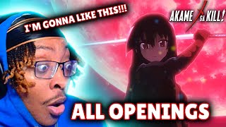 HAVE I BEEN SLEEPING ON THIS ANIME   AKAME GA KILL Openings  Trailer Reaction [upl. by Damaris]