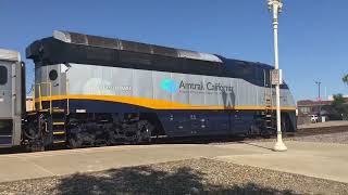 Amtrak passing through Hanford California Railfanning at Hanford California [upl. by Ebaj]