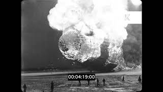 1937 USA Hindenburg Airship Disaster Zeppelin Explosion 35mm [upl. by Rovit]