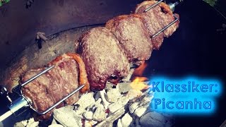 211 Picanha  der brasilianische Klassiker Tafelspitz vom Rind vom Drehspieß über Holzkohle mit [upl. by Secundas]