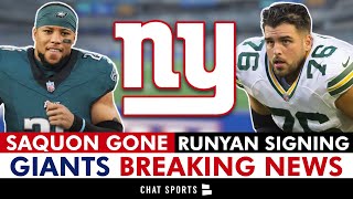 🚨 Saquon Barkley Signing With Eagles  Giants SIGN Jon Runyan In NFL Free Agency  Giants News [upl. by Reivaz]