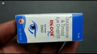 ENDor Plus Eye Drops  Dorzolamide amp Timolol Eye drops Ip Uses  Endor Plus Eye drops uses Dosage [upl. by Gerrald]