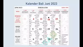 Kalender Bali Juni 2023 Lengkap [upl. by Jaquelin]