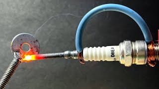 How to make a simple welding machine from SPARK PLUG at home Inventor innovation [upl. by Ahsoj]