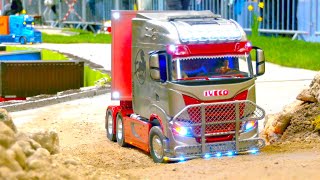 EXTRA LONG RC TRUCK ACTION GERMANY  SCANIA HEAVY HAULAGE RC MACHINES  RC DIGGER VOLVO [upl. by Hallutama98]