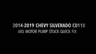 20142019 Chevy Silverado C0110 ABS motor pump stuck quick fix [upl. by Bordiuk]