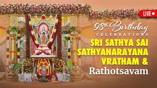 Sri Sathya Sai Sathyanarayana Vratham amp Rathotsavam  Nov18 2023  Morning  Live Prasanthi Nilayam [upl. by Sadie]