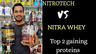 Nitrotech VS one science nitra whey  Top 2 gaining proteins  supplements villa [upl. by Ambrosius]