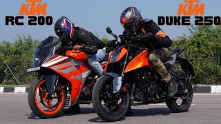 2024 Duke 250 vs KTM RC 200 Drag Race [upl. by Yenobe677]