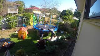 Timelapse Trampoline Build  Kmart 12ft Springless Trampoline and Steelflex Pro Enclosure Combo [upl. by Anegroeg931]