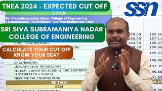 TNEA 2024  SSN College of Engineering  Expected Cut Off  Department Wise amp Community Wise [upl. by Georgi165]