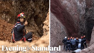 Rayan Rescuers ‘almost there’ as they near 5yearold boy trapped down a well in Morocco [upl. by Mcevoy318]