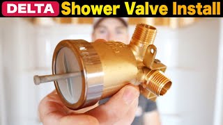 Delta Shower Valve Installation  PEX Install For TubShower Combo [upl. by Eednam746]