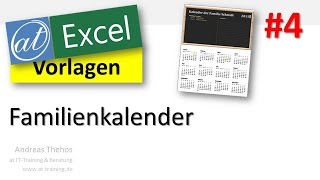 Familienkalender  ExcelVorlage mit Jahresplaner [upl. by Ahserkal]