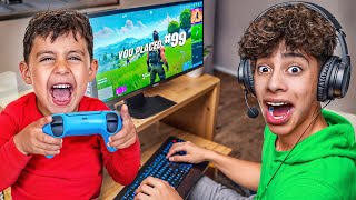 my Little Brother CONTROLS my Fortnite Game 😡 [upl. by Annahsed]