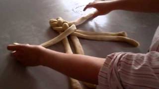 How to braid 6strand challah bread JUST braid [upl. by Aicatsanna]