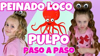 PEINADO LOCO de PULPO I Muy fácil y paso a paso I Peinados en Familia [upl. by Menon]