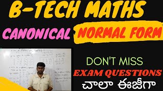 BTECH MATHS canonical form normal form Btech maths canonical form normal formbtechmaths maths [upl. by Primaveria]