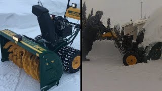 My New Monster Snowblower YardMan 4wheel drive 4ft cut [upl. by Acinoj]