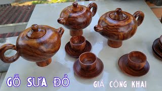 Giao Lưu Bộ Trà Gỗ Sưa Đỏ Và Các Sản Phẩm Từ Gỗ Sưa Bắc Còn Non Khoảng 20 Năm Tuổi Ấm Chén Gỗ Sưa [upl. by Aisinut]