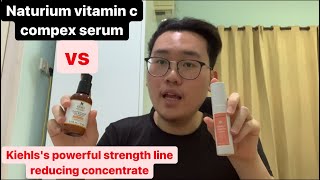 Naturium vitamin c complex serum vs kiehl’s powerful strength line reducing concentrate ENGLISH [upl. by Garrity]