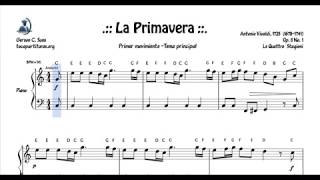 La Primavera Partitura de Piano Principiantes Fácil [upl. by Alocin]