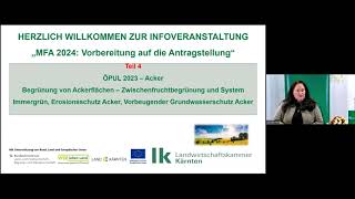 MFA InfoVeranstaltung 2024 ÖPUL 2023 – Acker [upl. by Coombs]