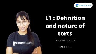 L1 Definition and Nature of Torts  Law Optional Crash Course  unacademy [upl. by Anirtep]