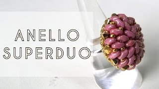 Tutorial Perline  Anello con Superduo [upl. by Anahsor]