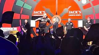 Live Darts Walkon  Dirk Van Duijvenbode amp Gary Anderson  Jacks World Series of Darts Finals 2022 [upl. by Leuamme]