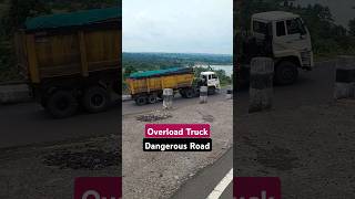 Overload Truck Driver ki waat lagi automobile driver truckdriver truck dangerous driving vlog [upl. by Kcirdorb]