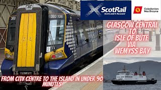 Glasgow Central to Rothesay via Wemyss Bay from city centre to island in under 90 mins [upl. by Haletta]