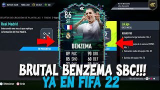 FIFA 22 SOLUCION  ¿VALE LA PENA BENZEMA FLASHBACK FIFA 22 ULTIMATE TEAM PLAYER REVIEW [upl. by Eillom]