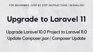 Upgrade to Laravel 11 from Laravel 10  Update Laravel 10 to Laravel 110  Steps to Upgrade Laravel [upl. by Bannister367]