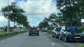 Dash Cam driving to work in Noordwijk one morning last week Windmills and cyclists [upl. by Llenroc796]