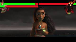 Moana and Maui vs Teka with healthbars [upl. by Akiemehs828]