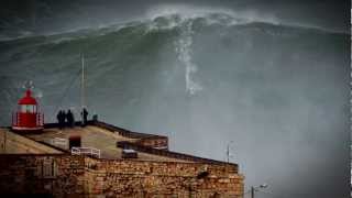 100ft World Record Wave Garrett McNamara Surfing Nazare Portugal [upl. by Amluz]