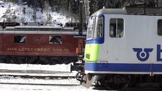 Bahnverkehr in Frutigen und Kandersteg mit SBB Messzug und ex SF DRS Wagen [upl. by Albertina]