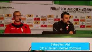 Energie Cottbus im DFBPokalfinale  Die Pressekonferenz vor dem Spiel [upl. by Ilat]