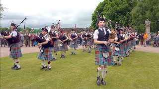 Strathisla Pipe Band playing Liberton Polka on the march during 2024 Gordon Castle Highland Games [upl. by Acissaj]