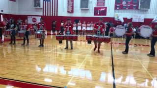 Jourdanton Drumline 2014  Cadences at Pep Rally [upl. by Mikes]