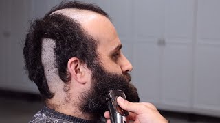 ASMR Barber  DRAMATIC BALD HEAD and BEARD SHAVE TRANSFORMATION [upl. by Sara]