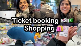 Back to Pakistan 🇰🇷🇵🇰 Ticket Booking  Shopping for family 🛍️ [upl. by Ellenad]