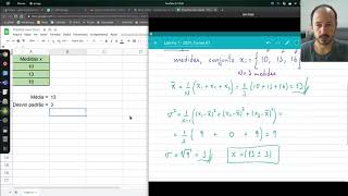 Calculando média e desvio padrão usando planilhas google Excel [upl. by Hoes]