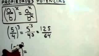 Potencia de una Division Fraccion en Matematicas [upl. by Aicirtac761]