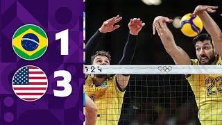 BRASIL x ESTADOS UNIDOS  VOLEI MASCULINO  QUARTAS DE FINAL  JOGOS OLÍMPICOS 2024 [upl. by Namien]