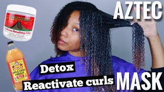 Aztec Clay Mask Natural Hair Detox  Watch My Curls Come Back To Life 👀 [upl. by Leahsim192]