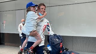 Team GB athletes reunite with family at Heathrow after winning medals in a record number of events [upl. by Kauslick]